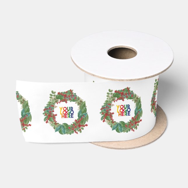 Ruban En Satin Vacances Courrier Logo d'affaires Noël (Bobine)