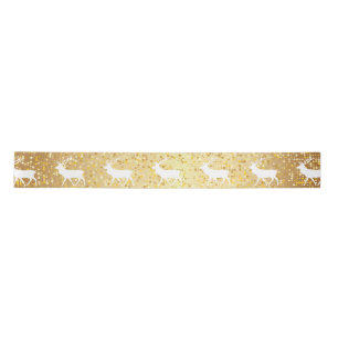 Ruban En Satin Vacances Gold de Reindeer Blanc