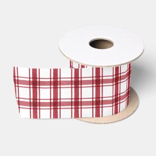 Ruban En Satin Vacances Rouge Blanc