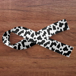 Ruban En Satin Vache imprimée cowgirl country ferme animal