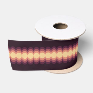 Ruban En Satin Vagues design en beige, rose et violet