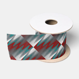 Ruban En Satin vagues turquoises de gris bordeaux