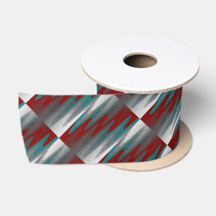 Ruban En Satin vagues turquoises de gris bordeaux