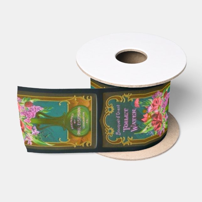 Ruban En Satin Vase de fleurs étiquettes victorienne (Bobine)