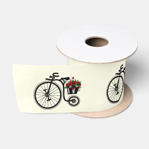 Ruban En Satin Vélo Fleurs Vintages romantiques