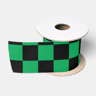 Ruban En Satin Vérificateurs noirs verts