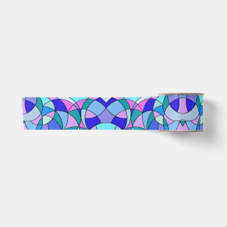 Ruban En Satin Verre géométrique tendu bleu