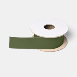 Ruban En Satin Vert armée couleur unie