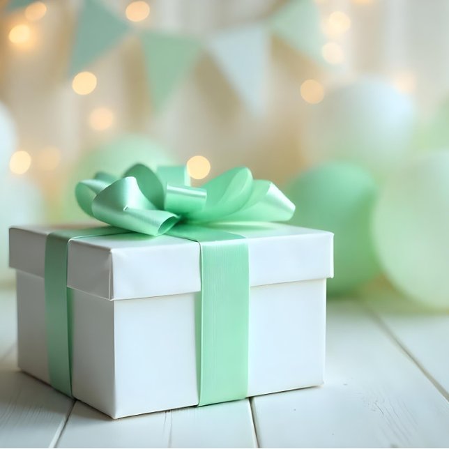 Ruban En Satin Vert baby shower #99D0A1 (Baby Shower Mint Green #99D0A1 Satin Ribbon. Ai Gen.)