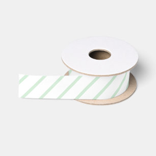 Ruban En Satin Vert Blanc Pastel Stripes Satin Ribbon
