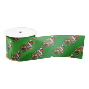 Ruban En Satin Vert de Noël de Triceratops