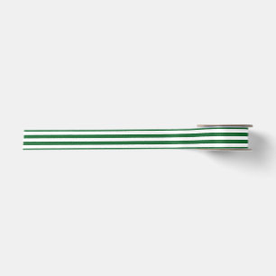 Ruban En Satin Vert et blanc barre le ruban