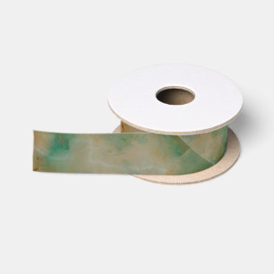 Ruban En Satin Vert et marbre d'or