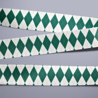 Vert Foncé | Doré | Motif de Jacquard Diamant Blan