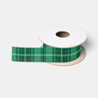 Ruban En Satin Vert gai classique du plaid |