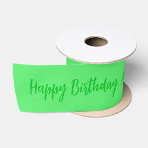 Ruban En Satin Vert Joyeux Anniversaire Nom Personnalisé