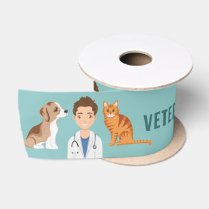 Ruban En Satin Vétérinaire Vétérinaire Médecin Animalier Avec Chi
