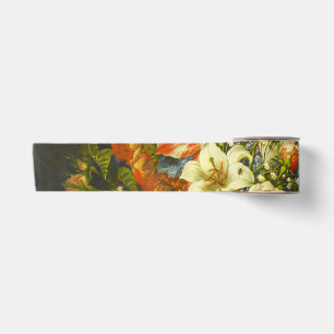 Ruban En Satin Vie morte avec fleurs et fruits