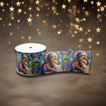 Vierge Marie et Bébé Jésus Vitrail