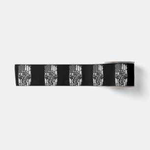 Ruban En Satin Vieux Véhicule Musclé Piston Drapeau Américain Drô