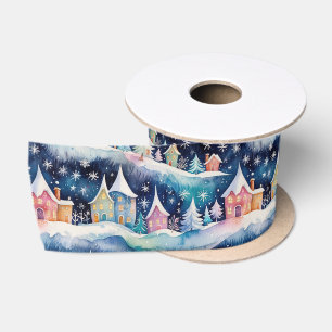 Ruban En Satin Village en vacances de neige