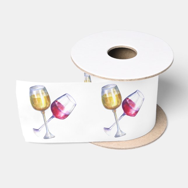 Ruban En Satin Vin Rouge et Blanc Verres Vin Dégustation (Bobine)