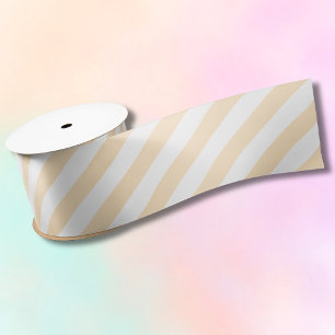 Ruban En Satin Vintage Classic ton jaune & blanc Bandes