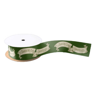 Ruban En Satin Vintage St. Patrick's Day Salutations Bannière d'o