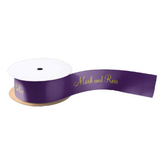 Ruban En Satin Violet de monogramme 3d