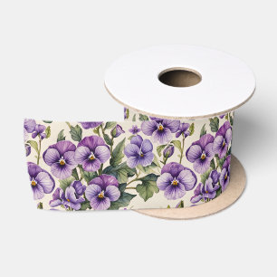 Ruban En Satin Violettes douces Floral