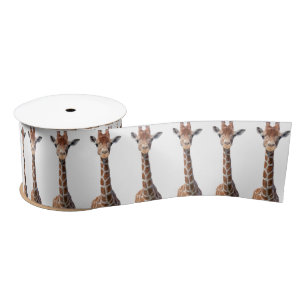 Ruban En Satin Visage mignon de girafe