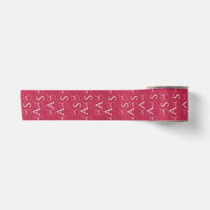 Ruban En Satin Viva Magenta Elegant Calligraphie Monogramme Maria