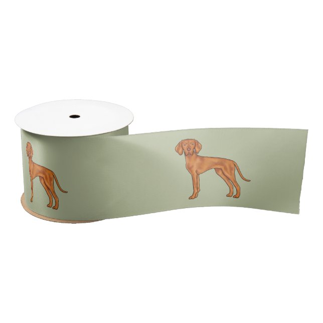 Ruban En Satin Vizsla hongroise mignonne Pointeur Dessin Chien ve (Bobine)