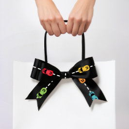 Ruban En Satin Voiture de course piste noir