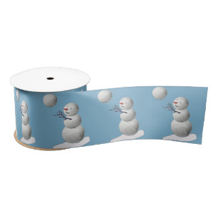 Ruban En Satin Volley-ball Snowman Noël