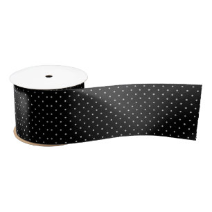 Ruban En Satin Vos points polka de couleur sur fond noir Cliquez 