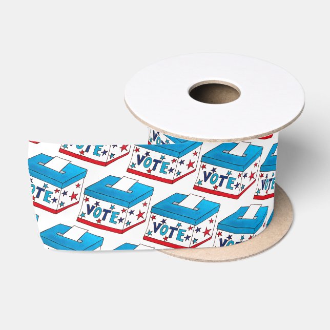 Ruban En Satin VOTE Jour de l'élection USA Voter boîte de scrutin (Bobine)