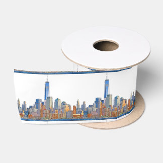 Ruban En Satin Vue majestueuse de New York City Skyline artistiqu