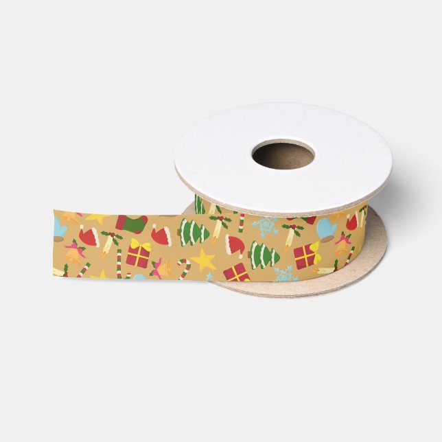Ruban En Satin Warm Cozy Christmas Ribbon (Bobine)