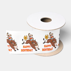 Ruban En Satin Western Ribbon Cowboy Bull Rider Anniversaire