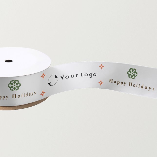 Ruban En Satin White Modern Christmas Business Logo Entreprise Pe (Créateur téléchargé)
