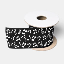 White Music Notes (Noir)