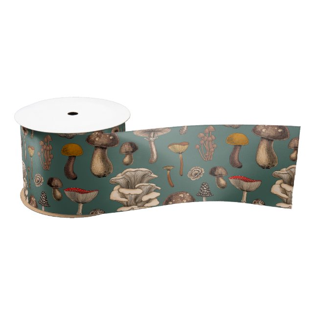 Ruban En Satin Wild Mushrooms (Bobine)