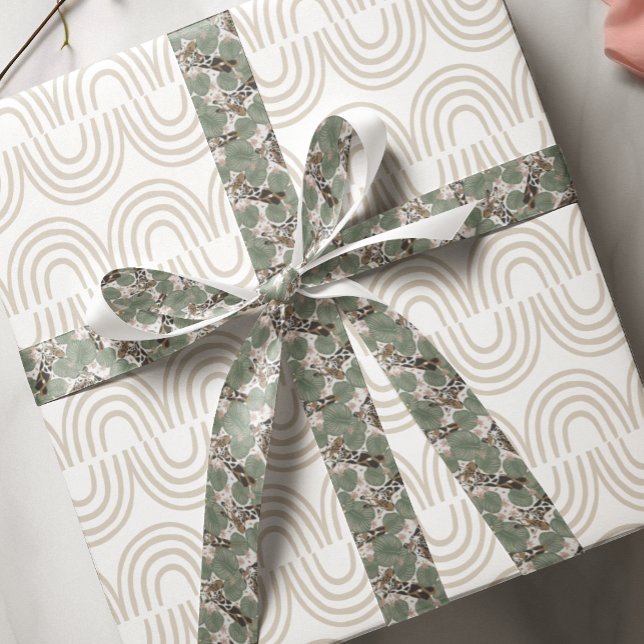 Ruban En Satin Wild Safari Giraffe Motif animal (Créateur téléchargé)