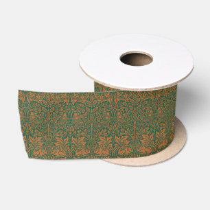 Ruban En Satin William Morris Frère Lapin Ambre Noir Motif