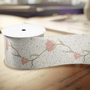 Ruban En Satin William Morris Garden Tulip Motif floral