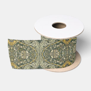 Ruban En Satin William Morris Honeysuckle Vintage Golden Design