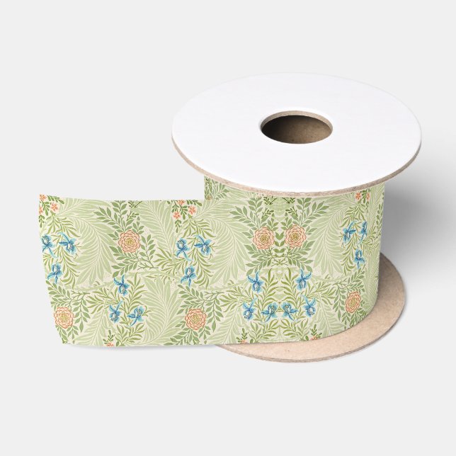 Ruban En Satin William Morris Larkspur Motif floral (Bobine)