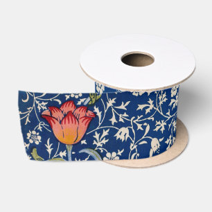 Ruban En Satin William Morris Medway Floral bleu