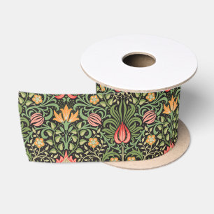Ruban En Satin William Morris Persian Floral Antique